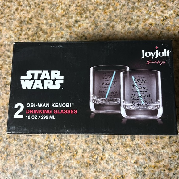 NIB Set of 2 Star Wars JoyJolt Obi-Wan Kenobi Drinking Glasses - Picture 1 of 4